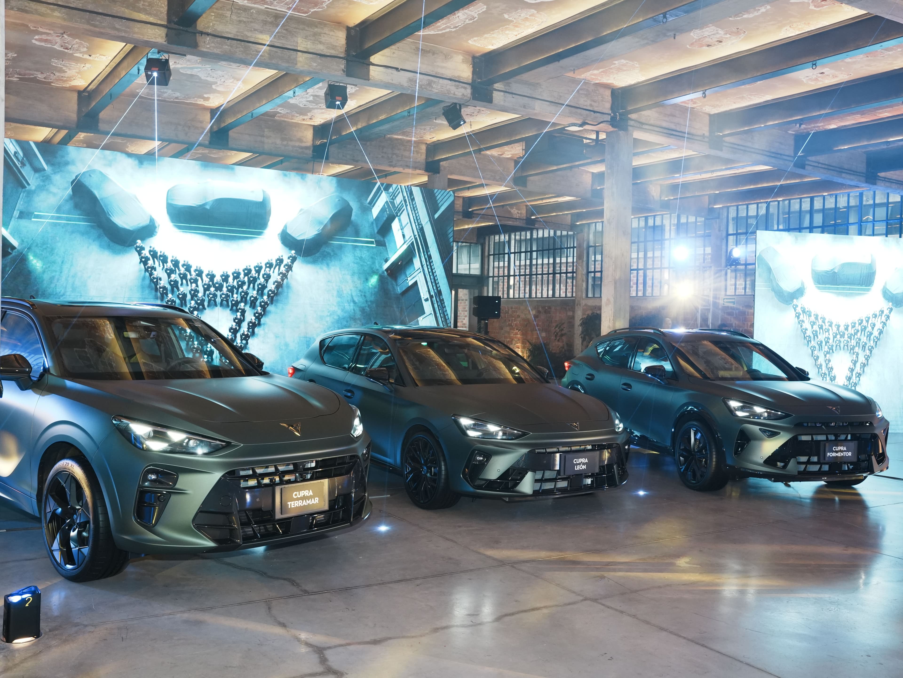 CUPRA Terramar, León y Formentor Tribe Edition durante su presentación en México.